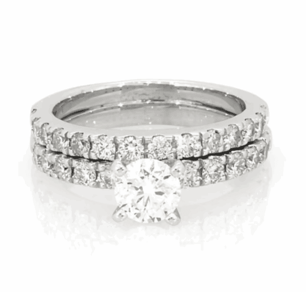 Round-Cut Diamond Bridal Set 1.10 ct tw 14K White Gold